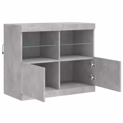 vidaXL Sideboard with LED Lights Cupboard Highboard Storage Buffet Cabinet - concrete grey - Additional view 6