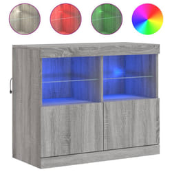 vidaXL Sideboard with LED Lights Cupboard Highboard Storage Buffet Cabinet - grey sonoma