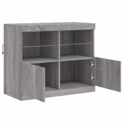 vidaXL Sideboard with LED Lights Cupboard Highboard Storage Buffet Cabinet - grey sonoma - Additional view 6