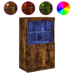 vidaXL Sideboard with LED Lights Cupboard Highboard Storage Buffet Cabinet - smoked oak