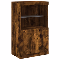 vidaXL Sideboard with LED Lights Cupboard Highboard Storage Buffet Cabinet - smoked oak