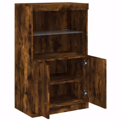 vidaXL Sideboard with LED Lights Cupboard Highboard Storage Buffet Cabinet - smoked oak - Additional view 6