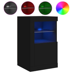 vidaXL Sideboard with LED Lights Cupboard Highboard Storage Buffet Cabinet - black