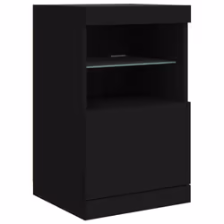 vidaXL Sideboard with LED Lights Cupboard Highboard Storage Buffet Cabinet - black