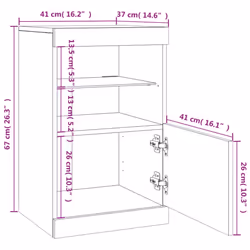 vidaXL Sideboard with LED Lights Cupboard Highboard Storage Buffet Cabinet - concrete grey