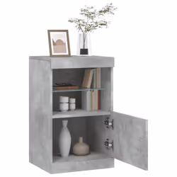 vidaXL Sideboard with LED Lights Cupboard Highboard Storage Buffet Cabinet - concrete grey - Additional view 4