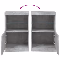 vidaXL Sideboard with LED Lights Cupboard Highboard Storage Buffet Cabinet - concrete grey - Additional view 9