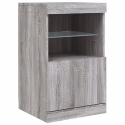 vidaXL Sideboard with LED Lights Cupboard Highboard Storage Buffet Cabinet - grey sonoma