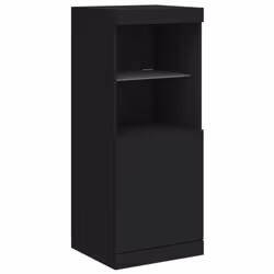 vidaXL Sideboard with LED Lights Cupboard Highboard Storage Cabinet Sonoma Oak - black - Additional view 4