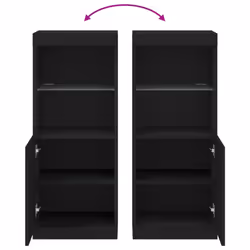 vidaXL Sideboard with LED Lights Cupboard Highboard Storage Cabinet Sonoma Oak - black - Additional view 9