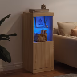 vidaXL Sideboard with LED Lights Cupboard Highboard Storage Cabinet Sonoma Oak - sonoma oak - Additional view 2