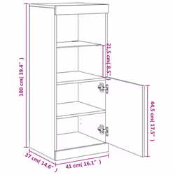 vidaXL Sideboard with LED Lights Cupboard Highboard Storage Cabinet Sonoma Oak - sonoma oak - Additional view 3