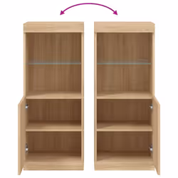 vidaXL Sideboard with LED Lights Cupboard Highboard Storage Cabinet Sonoma Oak - sonoma oak - Additional view 9
