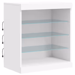 vidaXL Sideboard with LED Lights Cupboard Highboard Storage Cabinet White - Additional view 4