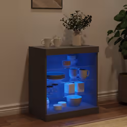 vidaXL Sideboard with LED Lights Cupboard Highboard Storage Cabinet Black