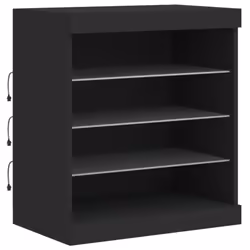 vidaXL Sideboard with LED Lights Cupboard Highboard Storage Cabinet Black - Additional view 4