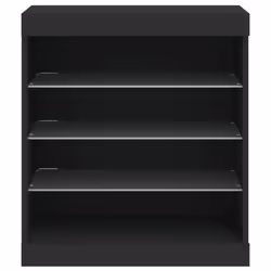 vidaXL Sideboard with LED Lights Cupboard Highboard Storage Cabinet Black - Additional view 5