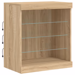 vidaXL Sideboard with LED Lights Cupboard Highboard Storage Cabinet Sonoma Oak - Additional view 4
