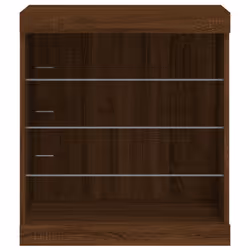 vidaXL Sideboard with LED Lights Cupboard Highboard Storage Cabinet Brown Oak - Additional view 5