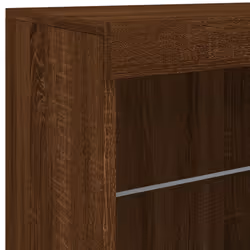 vidaXL Sideboard with LED Lights Cupboard Highboard Storage Cabinet Brown Oak - Additional view 8
