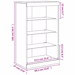 vidaXL Sideboard with LED Lights Cupboard Highboard Side Cabinet Concrete Grey - white - Additional view 3