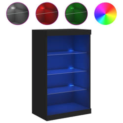 vidaXL Sideboard with LED Lights Cupboard Highboard Side Cabinet Concrete Grey - black