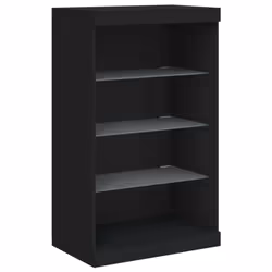 vidaXL Sideboard with LED Lights Cupboard Highboard Side Cabinet Concrete Grey - black