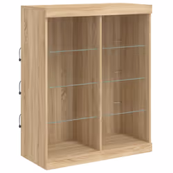 vidaXL Sideboard with LED Lights Cupboard Highboard Storage Cabinet Sonoma Oak - Additional view 2