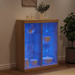 vidaXL Sideboard with LED Lights Cupboard Highboard Storage Cabinet Sonoma Oak - Additional view 3