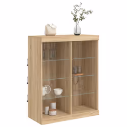 vidaXL Sideboard with LED Lights Cupboard Highboard Storage Cabinet Sonoma Oak - Additional view 4