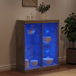vidaXL Sideboard with LED Lights Cupboard Highboard Side Cabinet Concrete Grey - Additional view 3