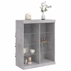 vidaXL Sideboard with LED Lights Cupboard Highboard Side Cabinet Concrete Grey - Additional view 4