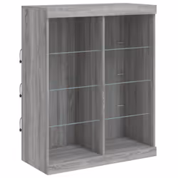 vidaXL Sideboard with LED Lights Cupboard Highboard Side Cabinet Grey Sonoma - Additional view 2