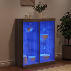 vidaXL Sideboard with LED Lights Cupboard Highboard Side Cabinet Grey Sonoma - Additional view 3