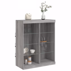 vidaXL Sideboard with LED Lights Cupboard Highboard Side Cabinet Grey Sonoma - Additional view 4