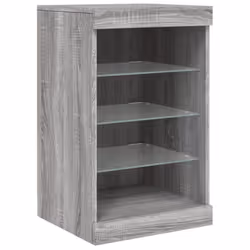 vidaXL Sideboard with LED Lights Cupboard Highboard Side Cabinet Grey Sonoma - Additional view 2