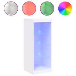 vidaXL Sideboard with LED Lights Cupboard Highboard Storage Cabinet White