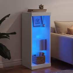 vidaXL Sideboard with LED Lights Cupboard Highboard Storage Cabinet White