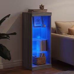 vidaXL Sideboard with LED Lights Cupboard Highboard Side Cabinet Grey Sonoma - Additional view 2