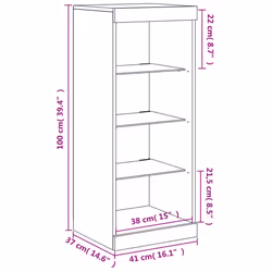 vidaXL Sideboard with LED Lights Cupboard Highboard Side Cabinet Grey Sonoma - Additional view 3