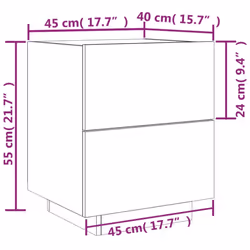 VidaXL 836748 nightstand/bedside table Oak