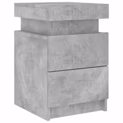 vidaXL Bedside Cabinets with LED Lights Nightstand Bed Cabinet Side Table - concrete grey, 1 pcs - Additional view 5
