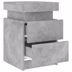 vidaXL Bedside Cabinets with LED Lights Nightstand Bed Cabinet Side Table - concrete grey, 1 pcs - Additional view 6