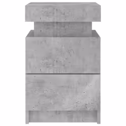 vidaXL Bedside Cabinets with LED Lights Nightstand Bed Cabinet Side Table - concrete grey, 1 pcs - Additional view 7