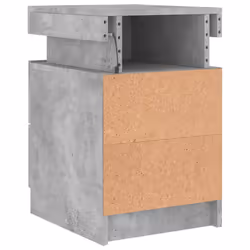 vidaXL Bedside Cabinets with LED Lights Nightstand Bed Cabinet Side Table - concrete grey, 1 pcs - Additional view 9