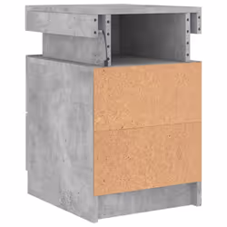 vidaXL Bedside Cabinets with LED Lights Nightstand Bed Cabinet Side Table - concrete grey, 2 pcs - Additional view 10