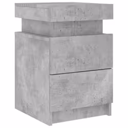vidaXL Bedside Cabinets with LED Lights Nightstand Bed Cabinet Side Table - concrete grey, 2 pcs - Additional view 5