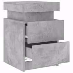 vidaXL Bedside Cabinets with LED Lights Nightstand Bed Cabinet Side Table - concrete grey, 2 pcs - Additional view 7