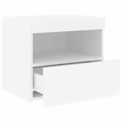 vidaXL Bedside Cabinet with LED Lights Nightstand Bed Side Table Sonoma Oak - white, 1 pcs - Additional view 6