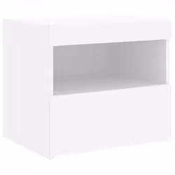 vidaXL Bedside Cabinet with LED Lights Nightstand Bed Side Table Sonoma Oak - white, 2 pcs - Additional view 6